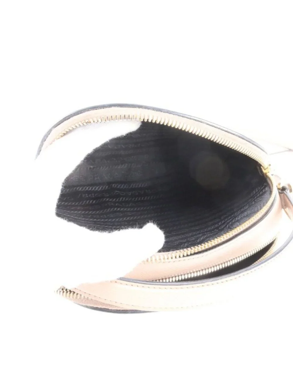 Prada Saffiano Triangle Logo Leather 2-Way Shoulder Bag Crossbody Hand